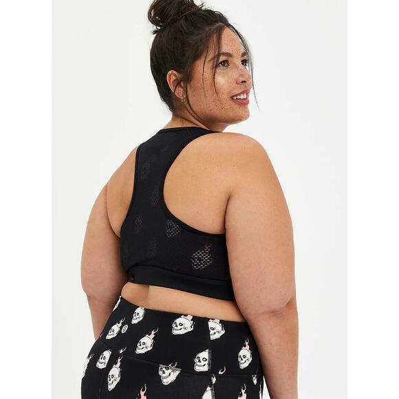 Copied - TORRID Active Bra Black Skull Flames - Picture 3 of 5